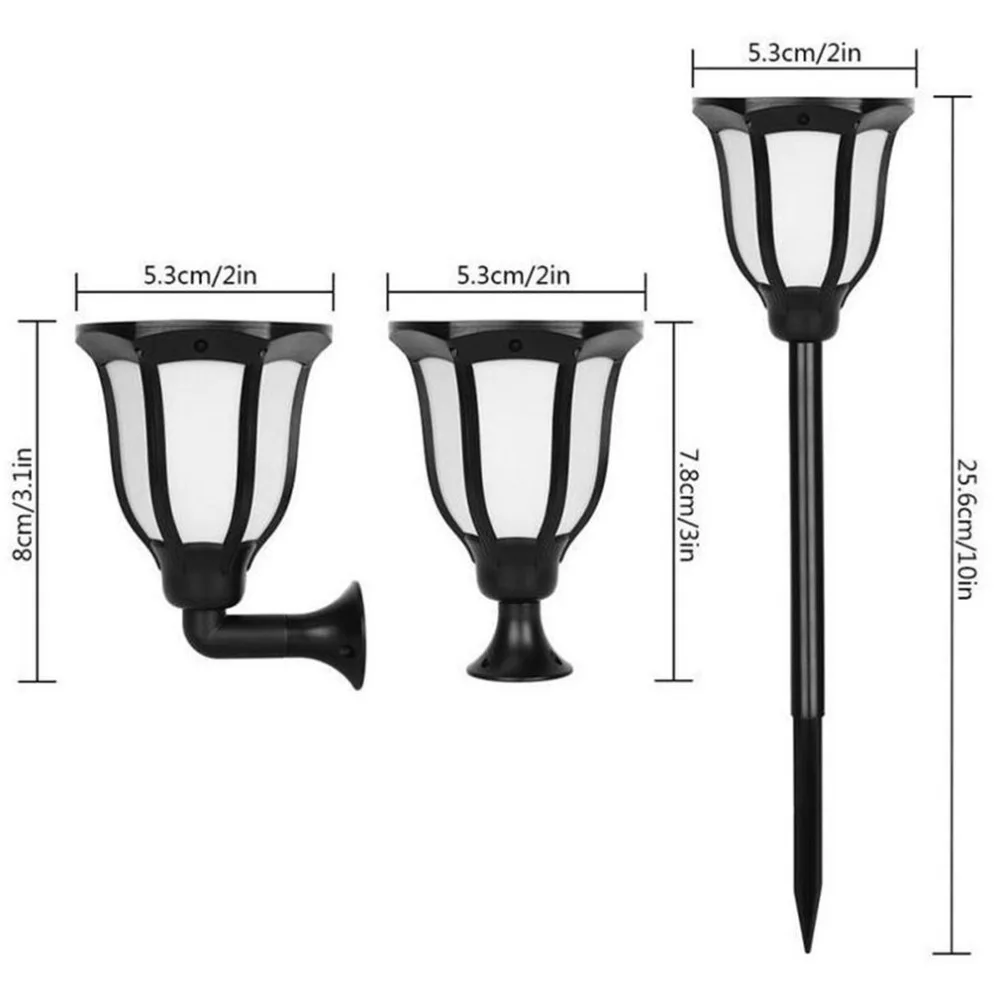 Waterproof Solar Powered LED Light Three-mode Ambient Wall Lamp Flame Torch Lawn for Outdoor Garden | Лампы и освещение