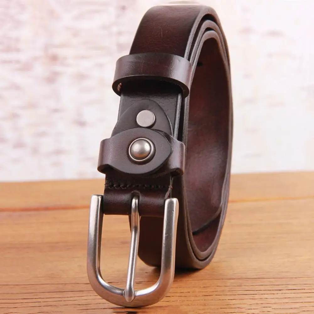 FAJARINA Top Quality 100% Pure Cow Skin Leather Belt Ladies Design Retro Pin Style Buckles Cowhide Belts for Woman Jeans FJ18004