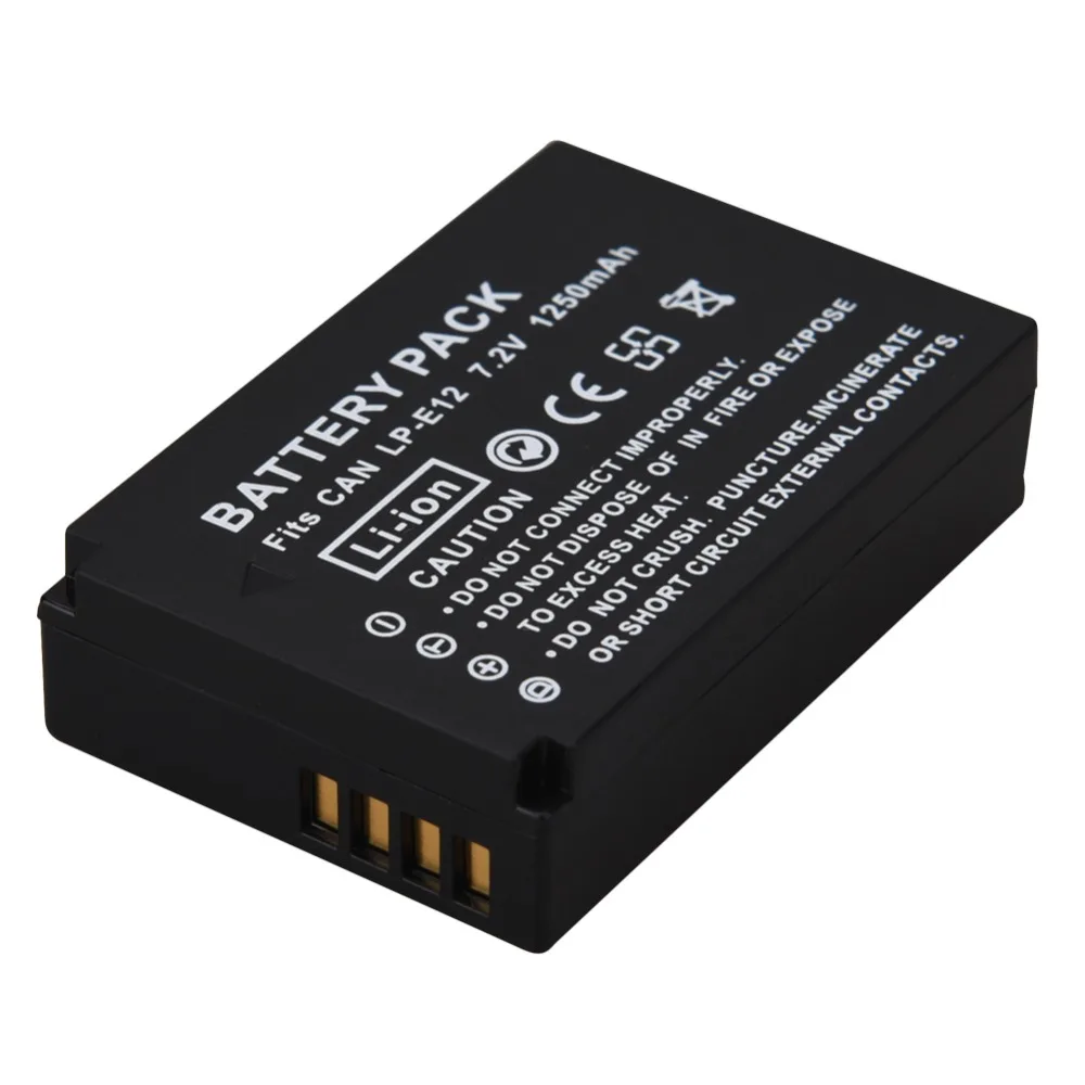 Аккумулятор для камеры Canon EOS 100D Kiss X7 Rebel SL1 M10 1250 мАч LPE12 LP E12 аккумулятор dslr|battery for