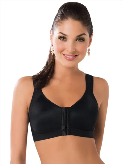 Women Front Closure Back Support Firm Control Wirefree Full Coverage Bra Top Brown Black White 34 36 38 40 A B C D DD | Женская одежда