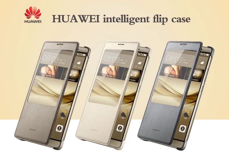 huawei mate 8 кожаный флип-чехол роскошный чехол mate 8 защитный чехол умный вид окна авто пробуждение с коробкой