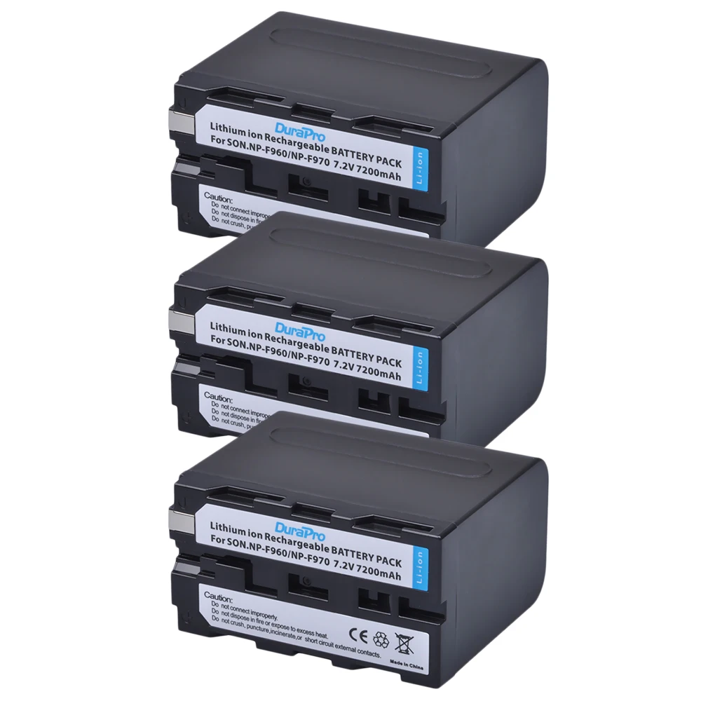 3 шт. NP-F970 NP-F960 NP F970 F960 7 2 V 7200mAh батарея + LCD двойное быстрое зарядное устройство для