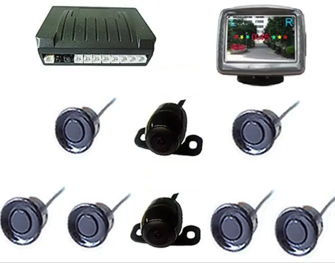 

wireless video Parking sensor system Dual-view parking sensor;with two car camera and 3.5 inch screen wireless parking sensor