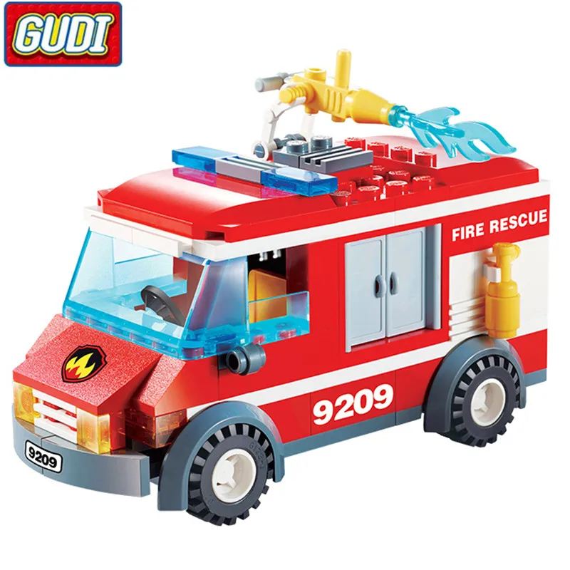 

City Fire Rescue Truck Blocks 156pcs Bricks Building Blocks Sets Assembled Educational Toys For Children Birthday Gift 9209