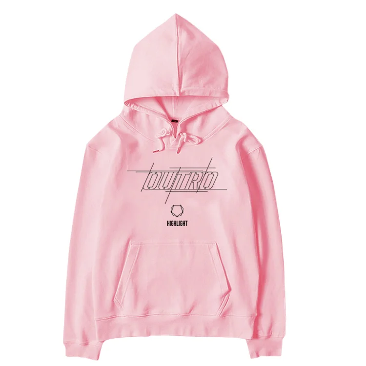 

Kpop highlight new album outro same printing pullover hoodies unisex highlight fleece/thin loose sweatshirt 5 colors