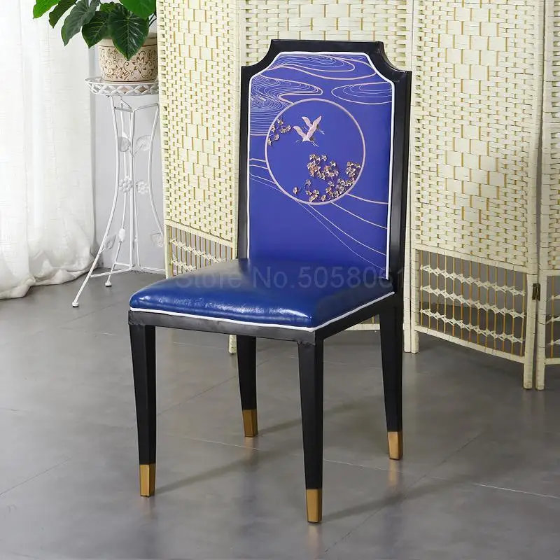 New Chinese Chair Hotel Restaurant Box Theme Classical Simple Hot Pot Restaurant Light Luxury Hotel Dining Chair 4 Starting - Цвет: ml14