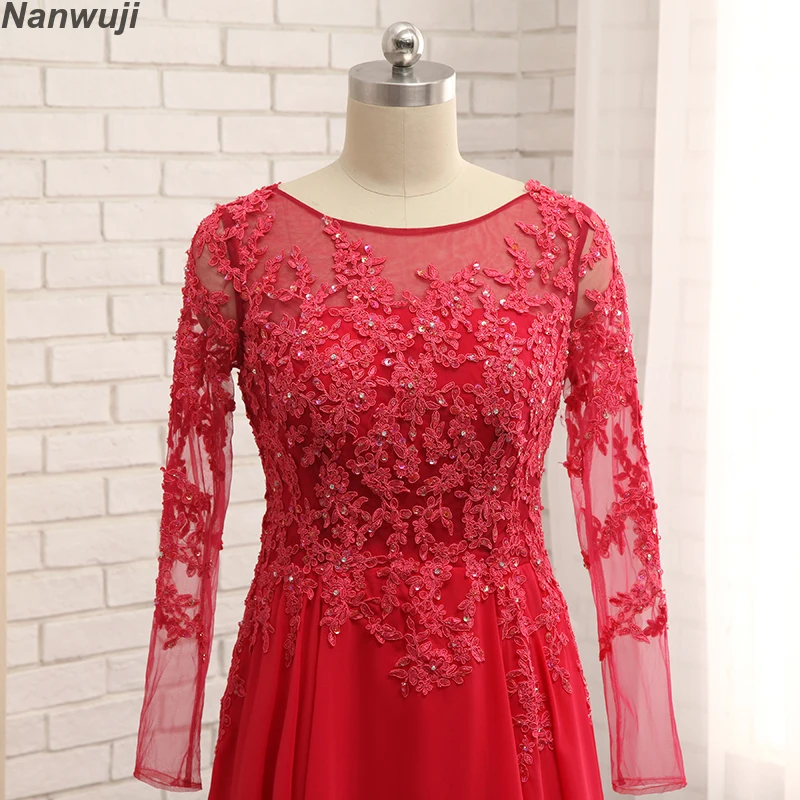 Robe De Soiree реальные PhotoLuxury с длинным рукавом вечернее платье из шифона|Вечерние платья| |