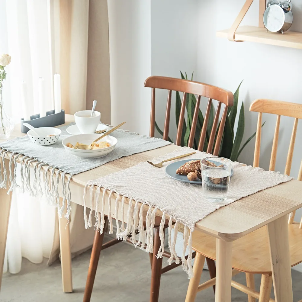 Минимализм настольная дорожка с кисточкой макраме Tafel Loper Caminos De Mesas современный
