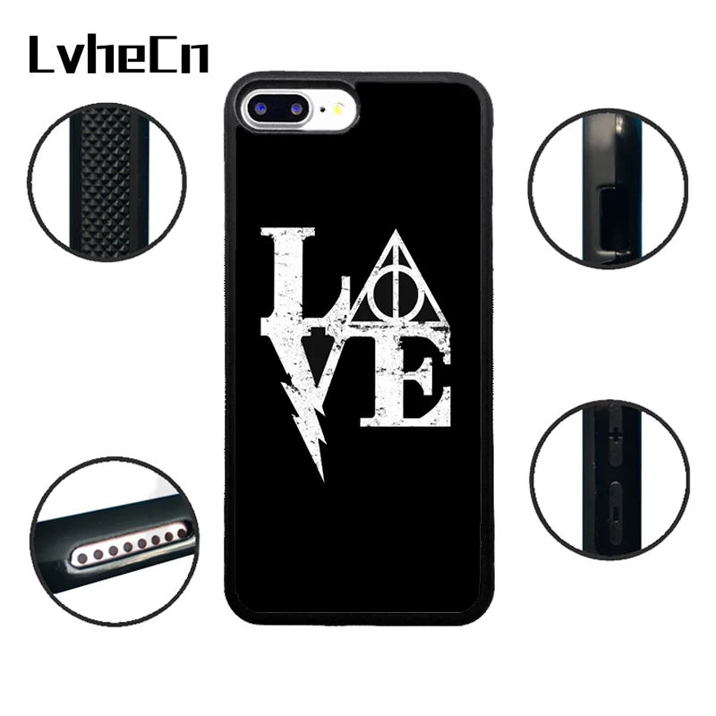LvheCn ТПУ чехлы для телефонов iPhone 6 6S 7 8 Plus X 5 5S 5C SE 4 4S ipod touch 4 5 6 Чехол всегда Любовь Гарри Поттер черная резина