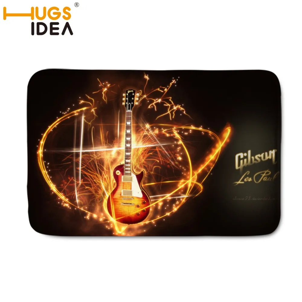 HUGSIDEA 40*60 см черные ковры Gibson Les Paul для дома гостиной спальни гитары музыкальные