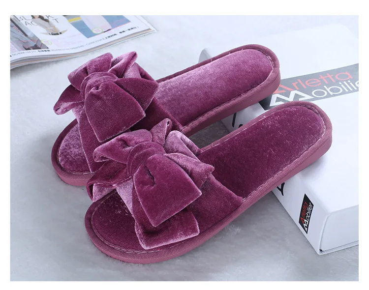 Зимние тапочки Для женщин теплый мягкий мех домашняя обувь Pantufa мягкая подошва шерсть в помещении; однотонные женские туфли на плоской подошве с плюшевой подкладкой Повседневное обувь; Chinelo
