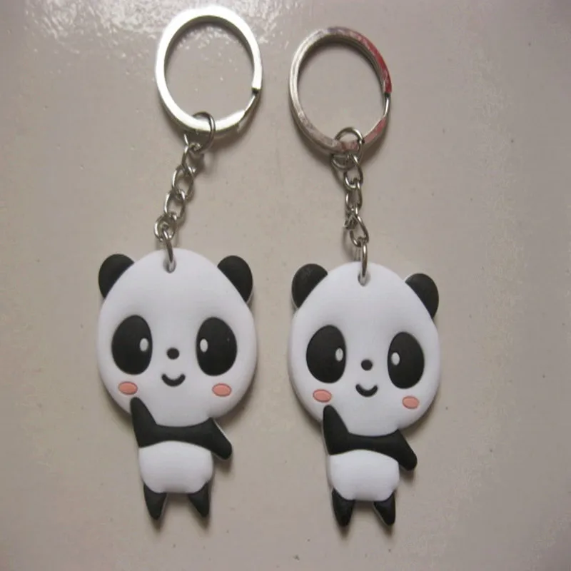 Милый брелок с пандой из мультфильма 2 шт. подвеской для сумки силиконовый ключей