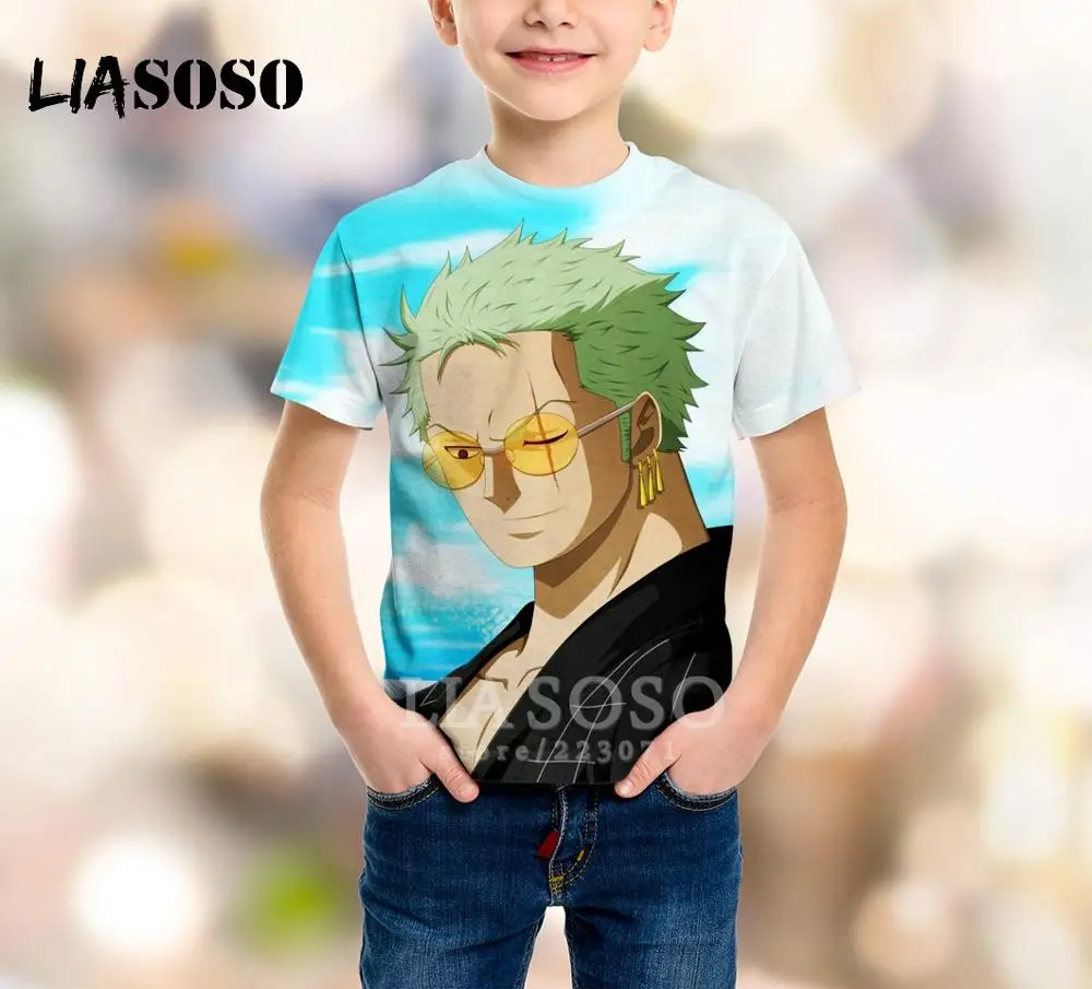 LIASOSO/Детская Толстовка Футболка с объемным принтом обезьяны D Luffy детский топ