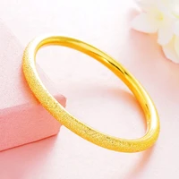 plain simple style classic womens bangle yellow gold filled wedding bracelet solid jewelry drop shipping