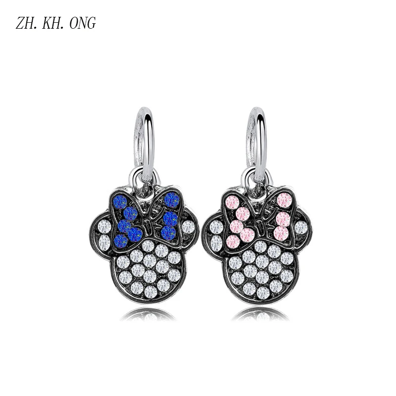 Ж. KH. Онг 3 шт. Новый Микки и Минни горный хрусталь подвеска Подвески большая дыра