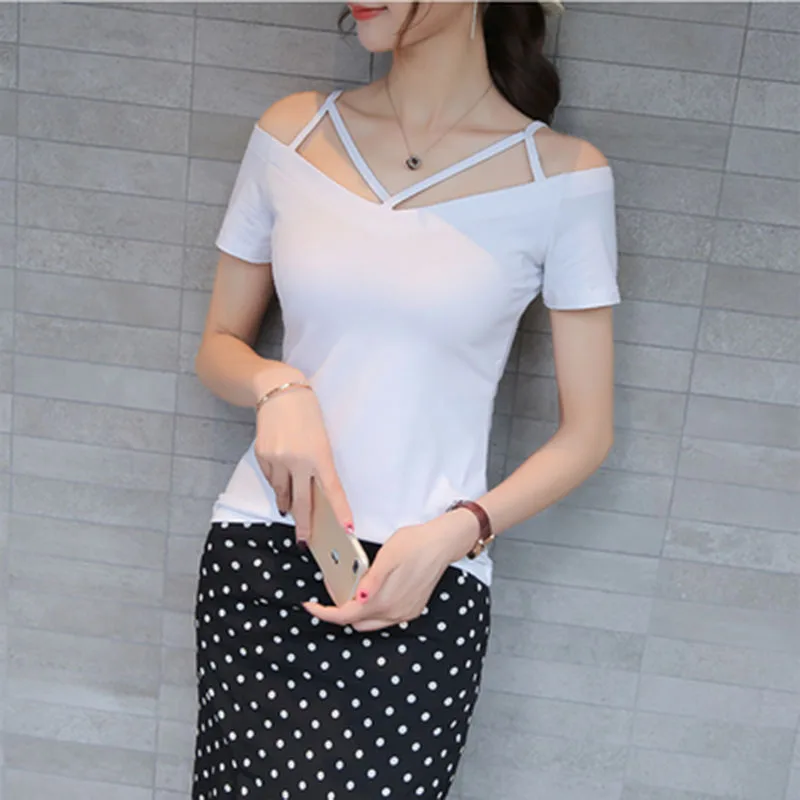 Женская футболка с открытыми плечами летняя повседневная вырезом лодочкой