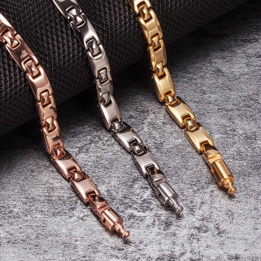 Vinterly Pure титановые ожерелья для женщин и мужчин цепочка цвета розового золота