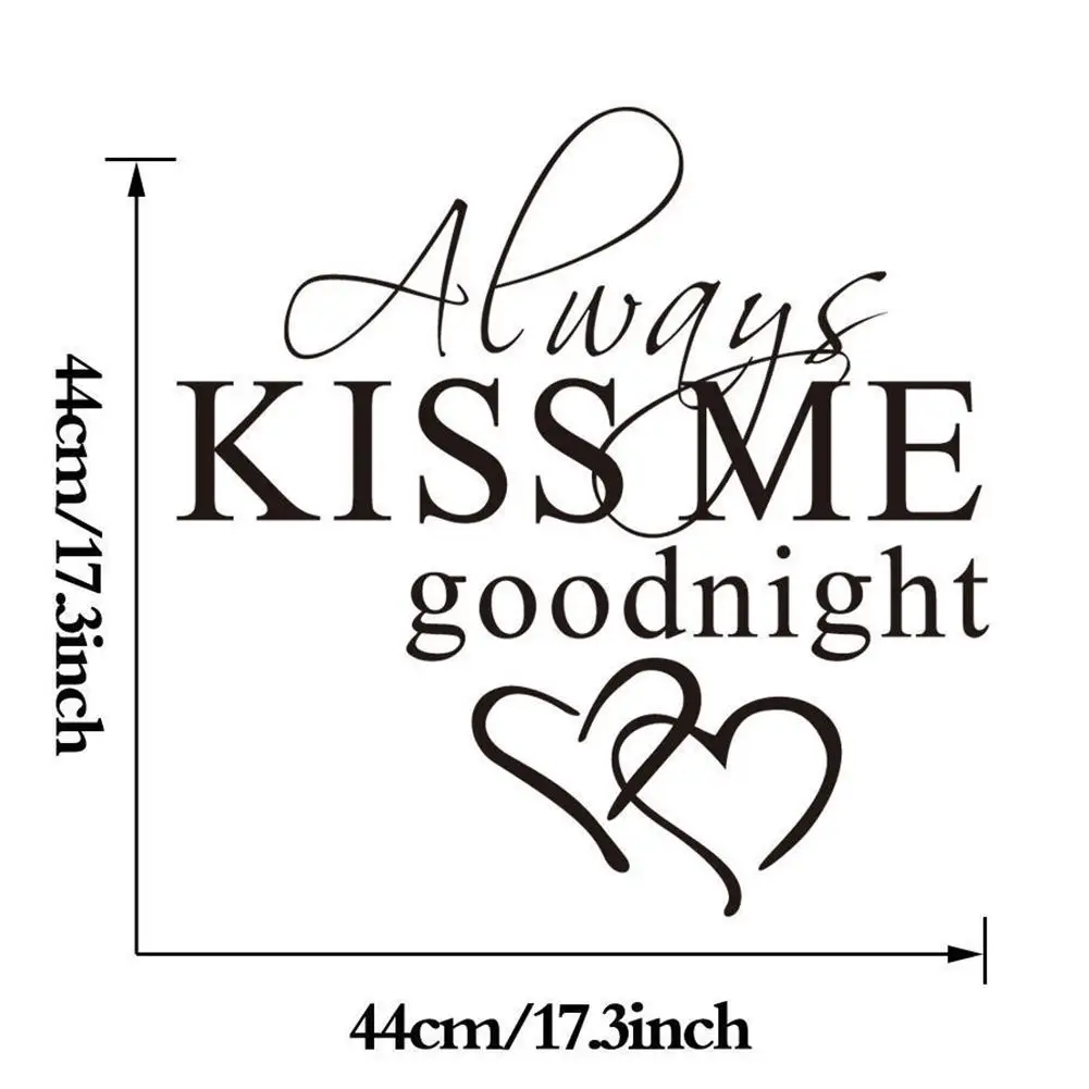 Художественная Наклейка на стену с надписью Always Kiss Me Goodnight Виниловая наклейка для