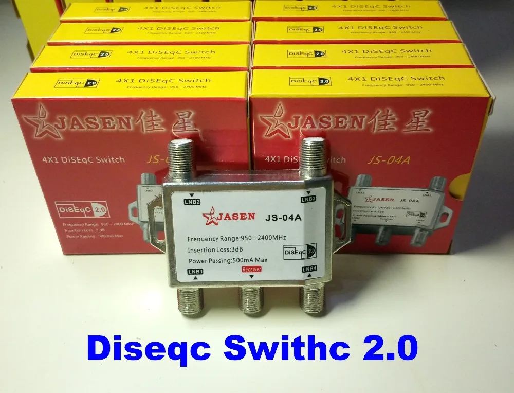 JASAN JS-04A высококачественный 4 в 1 SRT4X1 DiSEqC переключатель спутников - Цена: 233.65