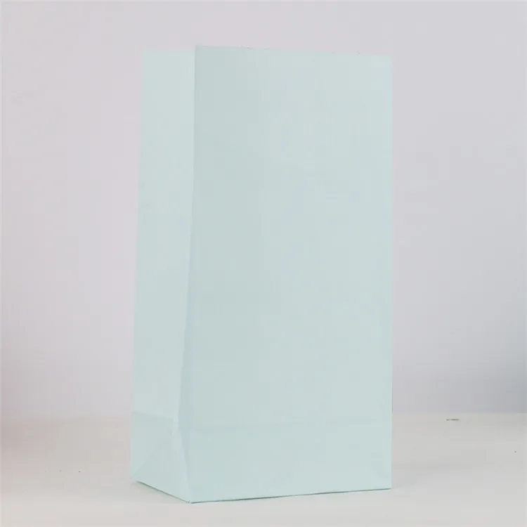 Light blue Zilue 50 шт./лот, крафт-бумажный пакет, разноцветный, без ручки, Подарочная посылка, для походов в лагерь, вечерние, бумажный пакет, упаковка для еды, 23 см X 12 см X 7,5 см - Цвет: Light blue