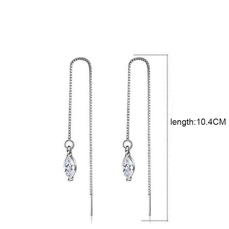 

Utimtree Long Tassel Earrings Sterling Silver Jewelry Water Drop Zircon Drop Earring for Wedding Party Brincos Accessories