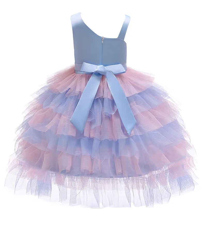 2019 New Girls Dress Rose Flower Children Dresses Sleeveless Lace Pageant clothing Princess Kids Wedding Party Gowns Prom Clothe | Детская