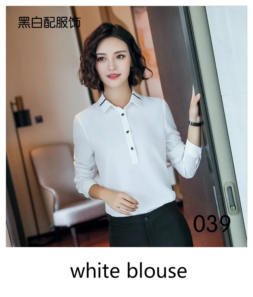 039 white shirt Женская одежда Блейзер длинный рукав зазубренный воротник карман костюм пальто офисный женский формальный Повседневный бренд куртка Рабочая одежда бизнес - Цвет: 039 white shirt