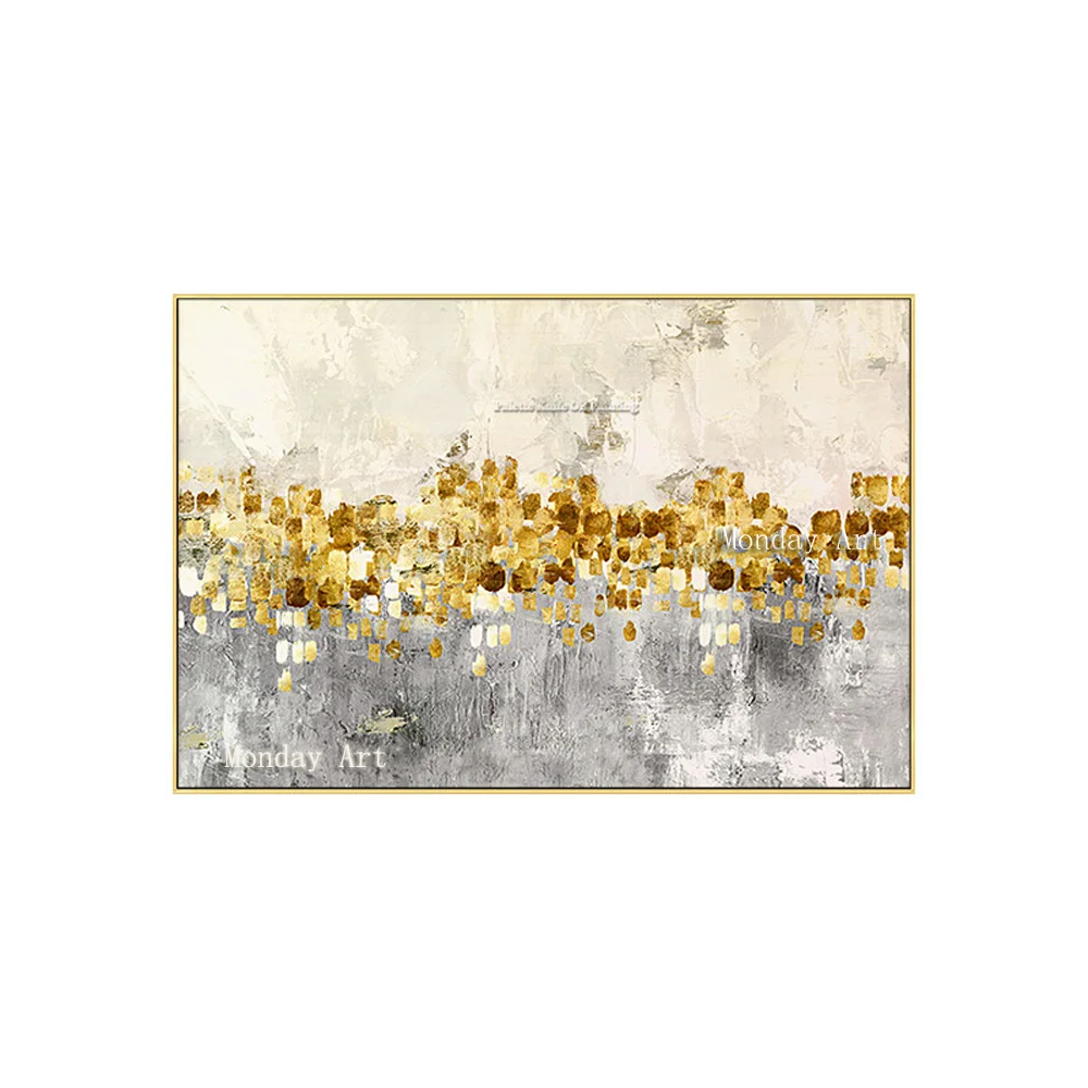 

Large gold art 100% handpainted abstract oil painting wall decoration quadro cuadros decoracion Wall art Picture for living room