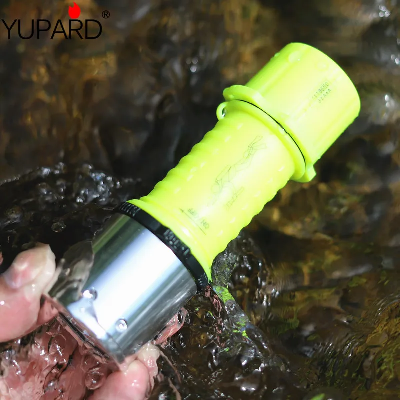 Водонепроницаемый подводный фонарик YUPARD XM L2 T6 LED 18650/AAA + 2*2200 мАч аккумулятор 18650