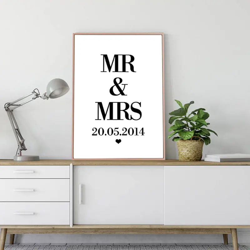 На Заказ Свадебный юбилей Дата английское слово художественный холст постер