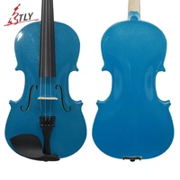 tongling blue acoustic violin 44 34 12 14 18 for beginner students w case bow rosin shoulder rest mute strings