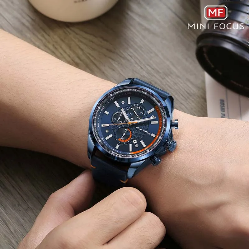 

MINIFOCUS Top Brand Fashion Sport Men Watches Quartz Watch Luxury Famous Male Leather Clock Montre Homme Relogio Masculino