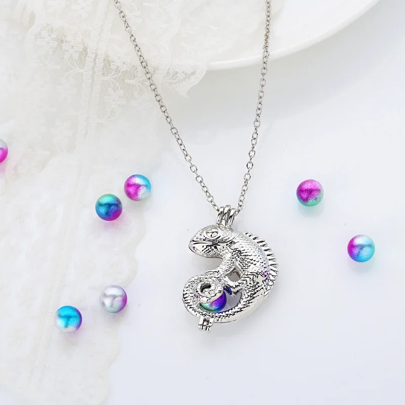 Осьминог Diy ожерелье Oyster Pearl клетка кулон серебряное красивая леди очарование