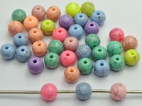 200 mixed color acrylic round beads 8mm imitation stone