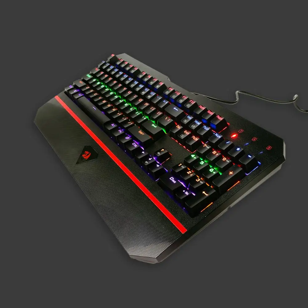 Redragon K558 ANALA Механическая игровая клавиатура, светодиодный, радужная подсветка, 104 клавиш, анти-привидение, Teclado Gamer, плавающий синий переключатель, USB