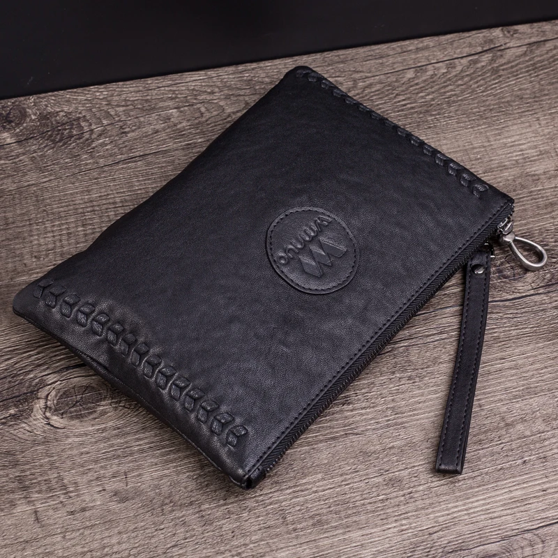 Мужской брендовый клатч Wmnuo из натуральной кожи модная сумка конверт кошелек