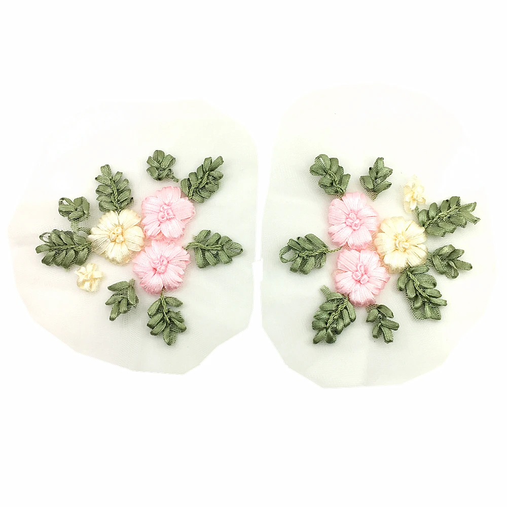 4 шт. ленты Вышивка Патчи цветок вышитые Аппликация для одежды Parches Швейные