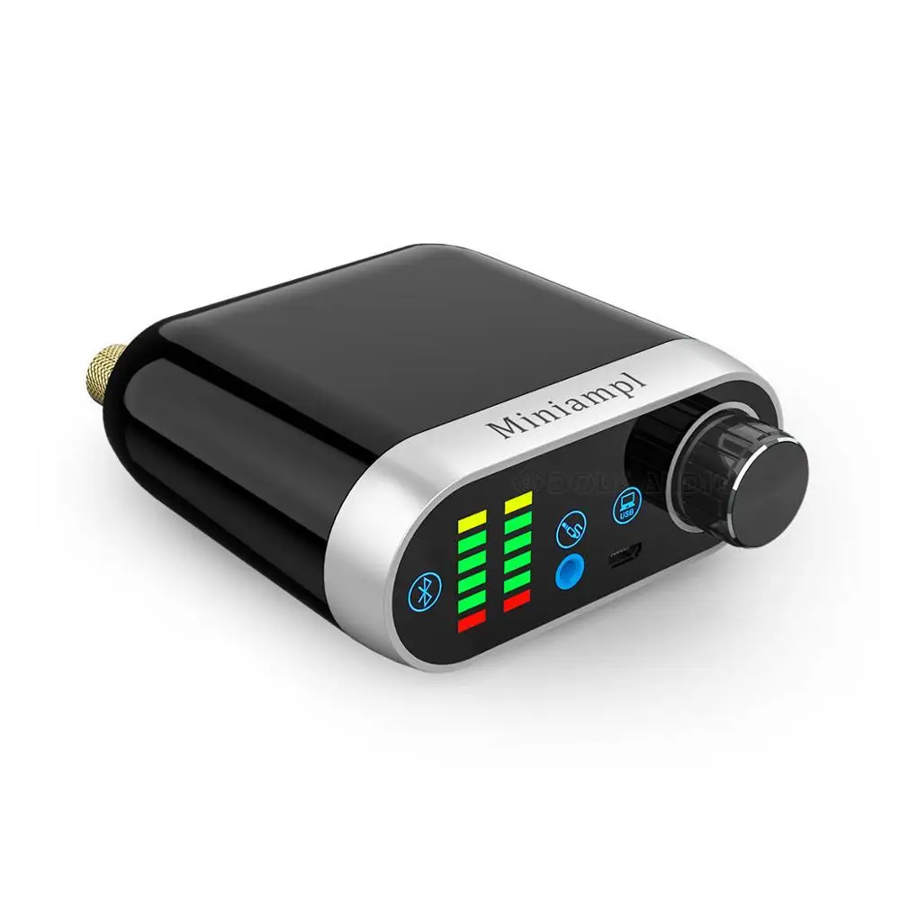 Черный Douk аудио HiFi мини Bluetooth 5,0 HiFi усилитель мощности класса D Tpa3116 цифровой усилитель USB звуковая карта AUX 50 Вт* 2 домашний аудио - Цвет: Черный