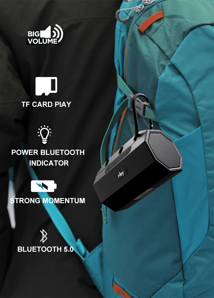 NBY 2290 Портативный Bluetooth динамик мини беспроводной динамик с микрофоном бас IPX6 Водонепроницаемый Открытый динамик Поддержка FM TF карта