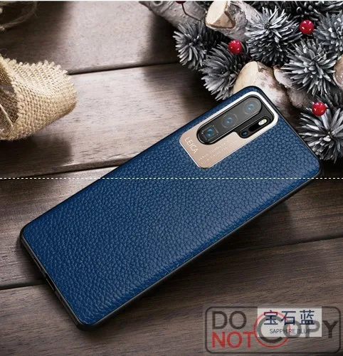 Синий Ультратонкий чехол из натуральной кожи для huawei P30 Pro, чехол на заднюю панель для huawei P20/P20Pro, Защита экрана для huawei P30 - Цвет: Синий