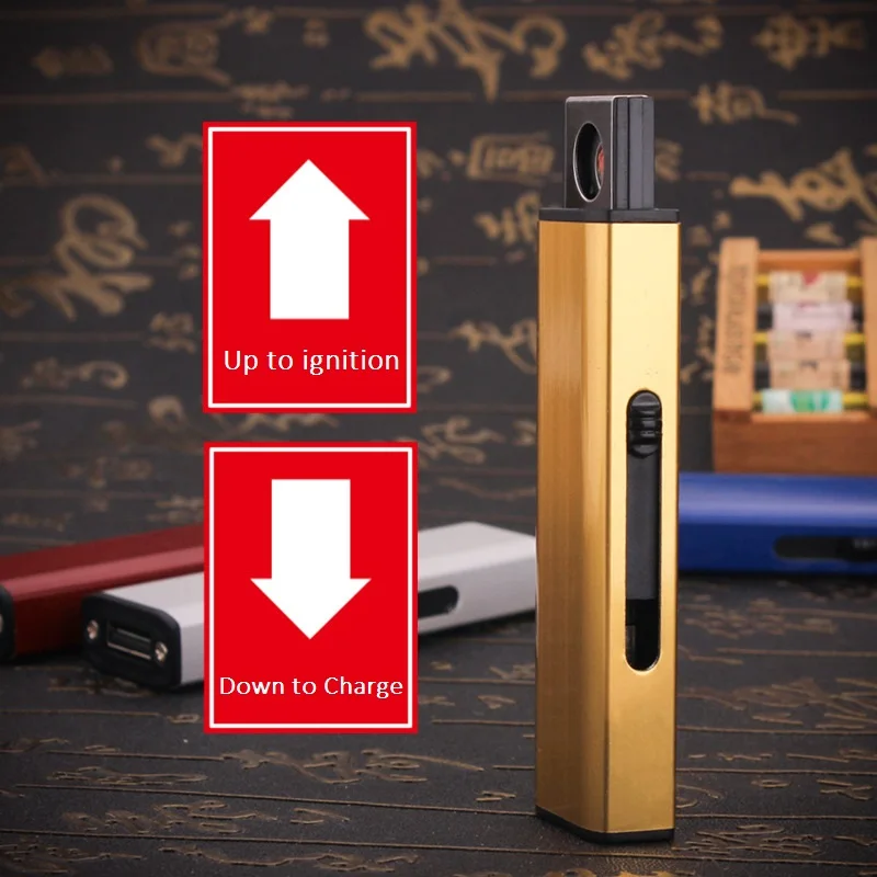 USB Электронная сигарета зажигалка Беспламенное ветрозащитное металлическое фонарь Зажигалка плазменная дуговая Зажигалка курительные инструменты Гаджеты для мужчин