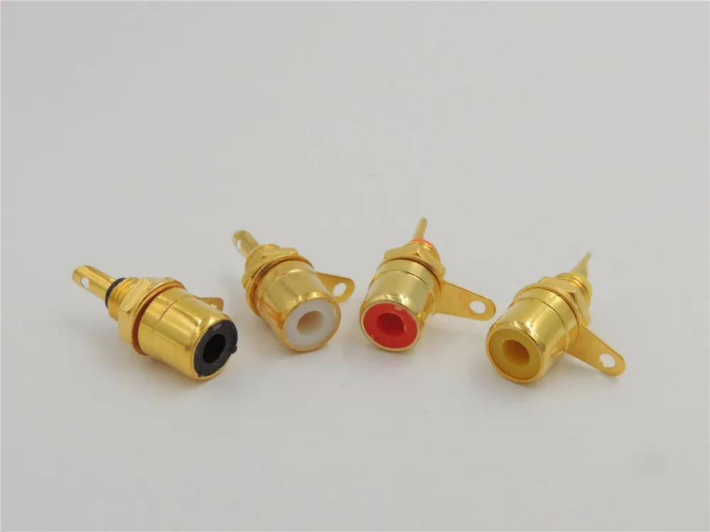 

GOLD PLATED PANEL CHASSIS MOUNT RCA PHONO FEMALE SOCKET SOLDER CONNECTOR