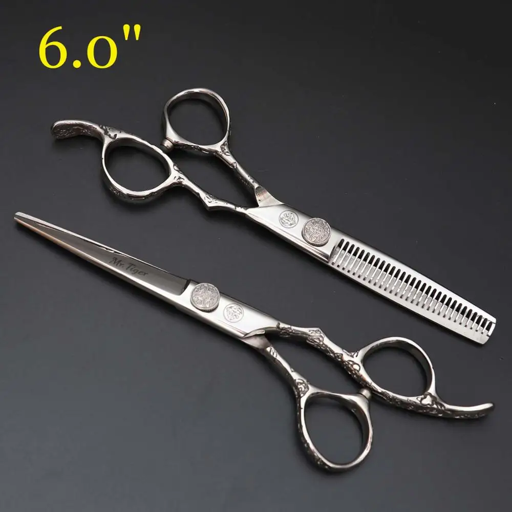 2 scissors Хит 6,0, профессиональные ножницы для волос, высококачественные парикмахерские ножницы, парикмахерские инструменты, ножницы для стрижки волос, наборы, парикмахерский Набор для стрижки - Цвет: 2 scissors