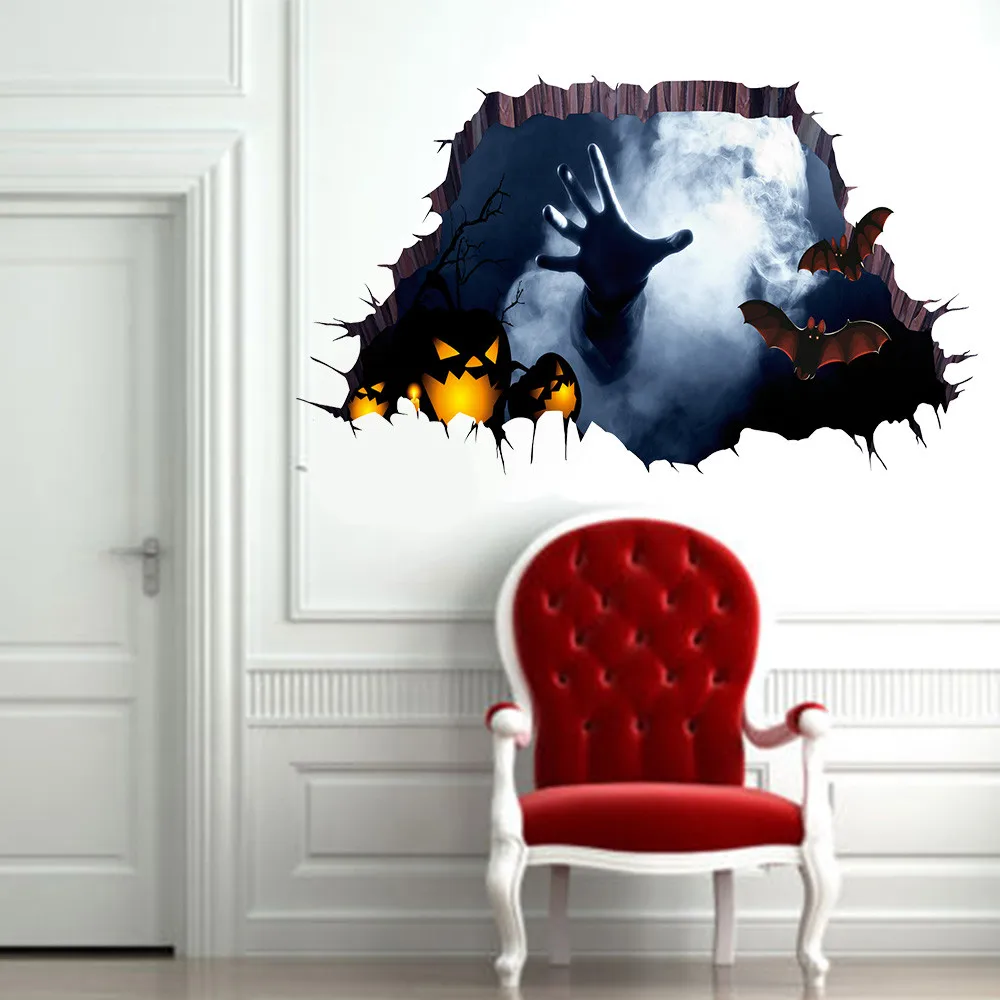 Настенный 3d стикер Happy Hallowen напольный из ПВХ Постер Stranger Things Съемный домашний