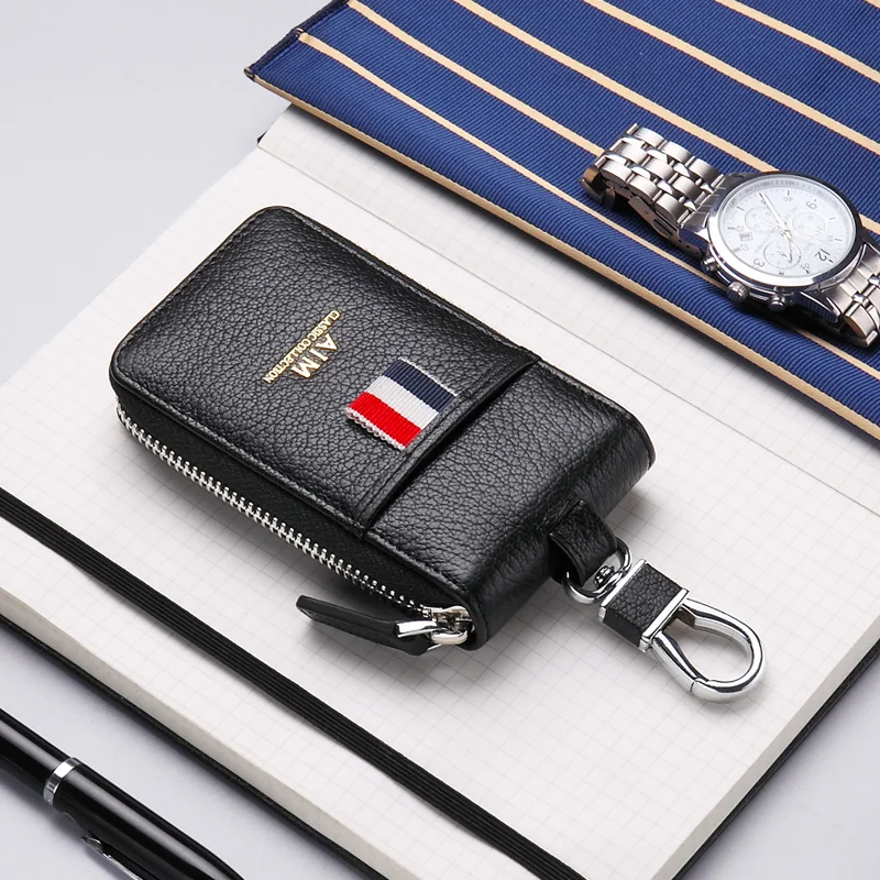 Цель Ретро кожа Для мужчин Брелок Обложка черный кожаный брелок автомобиля мешок