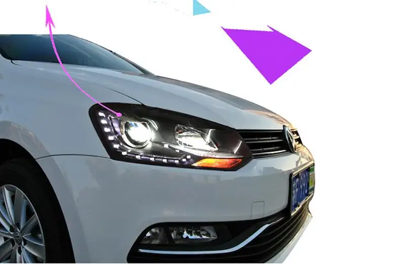 HID, 2011~, автомобильный Стайлинг для POLO фар, sharan, Golf6, routan, saviro, polo, passat, magotan, POLO Головной фонарь
