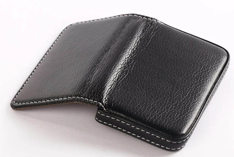 EZONE 1PC Business Card Holder PU Leather High Quality Card Bag High-end Rose Red/Apricot/Coffee 9 Color Magnetic Button Design