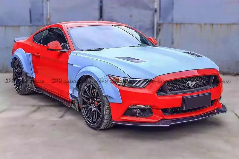 Автомобильные аксессуары для Ford Mustang KT Стиль углеродного волокна передний блеск для губ волоконный бампер сплиттер спортивный спойлер обшивка
