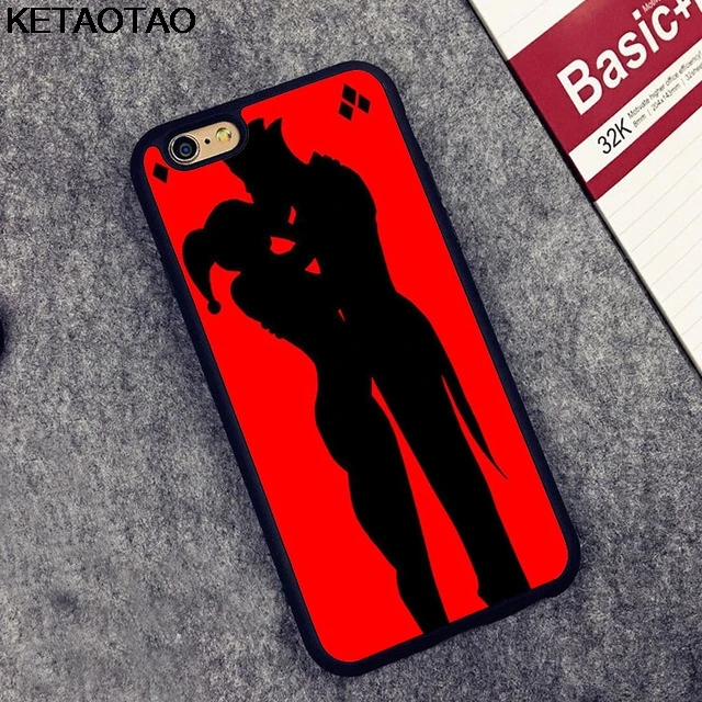 KETAOTAO Harley Quinn e mr. J mad love чехлы для телефонов iPhone 4S 5C 5S 6S 7 8 Plus X Samsung чехол мягкий ТПУ