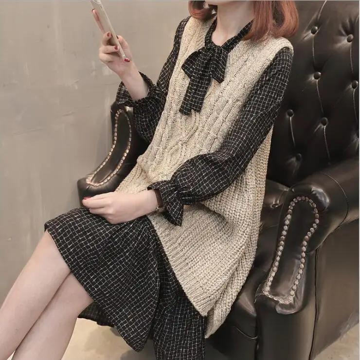 2021 Spring New Sweaters 4 Color Women Knitted Sleeveless Vintage Pockets Pullover Korean Style | Женская одежда